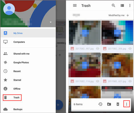how to retrieve deleted videos on samsung via google drive