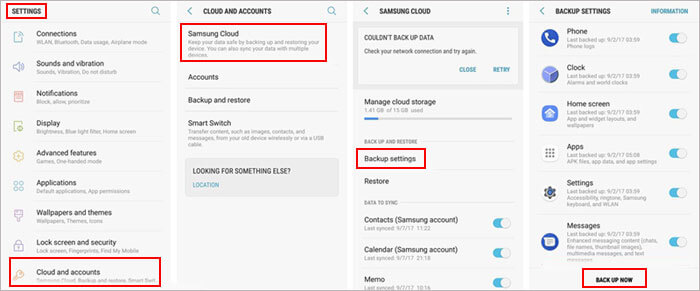 samsung backup app - samsung cloud