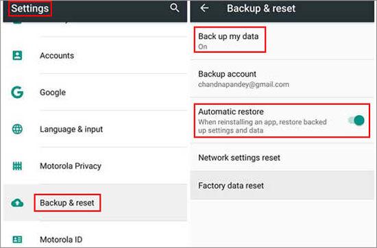 how to use motorola backup software like google drive