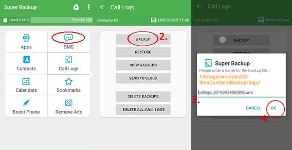 android sms backup and restore with super backup