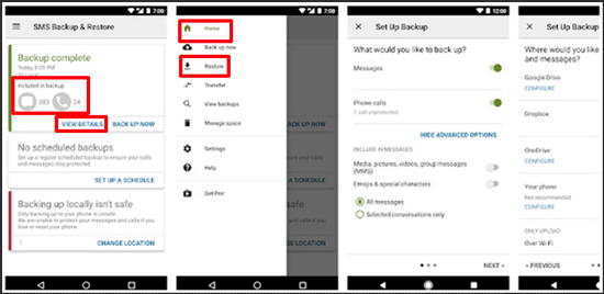 how to retrieve deleted texts on android without computer with sms backup and restore