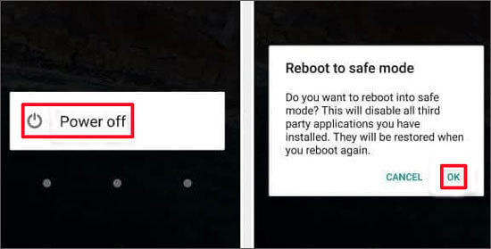 bypass android lock screen without google account using booting into safe mode