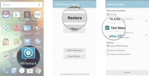 how to retrieve deleted text messages on zte with sms backup and restore
