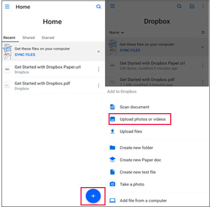 how to transfer photos from sony xperia to computer with dropbox