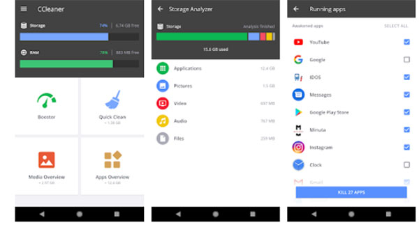 use ccleaner for android phone to free up space