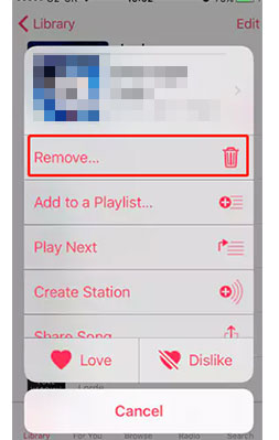 how to delete music from iphone but not itunes via music app