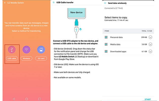 transfer texts from iphone to android using lg mobile switch