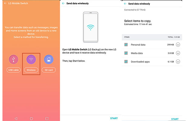 transfer data from moto g to lg via lg mobile switch