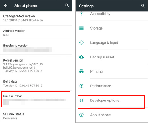 turn on developer options on oneplus