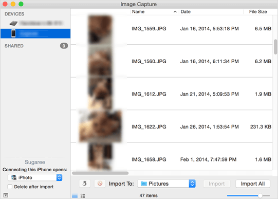 how to save photos from iphone to flash drive on mac via image capture