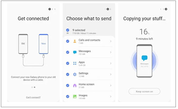 transfer data from sony to samsung with smart switch