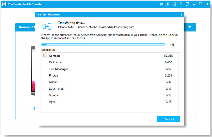 transfer data from android to android