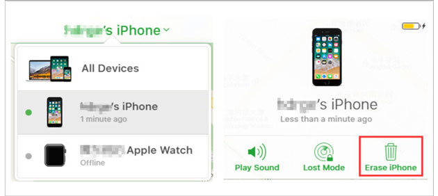 how to factory reset iphone without itunes via find my iphone