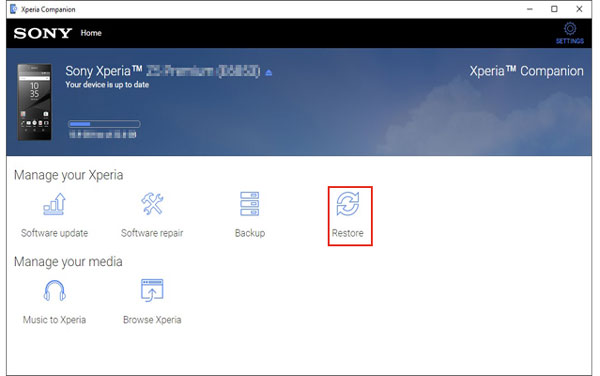 sony backup and restore via sony xperia companion restore