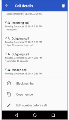 call history on android