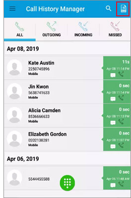 how to print call log from android via call history manager 