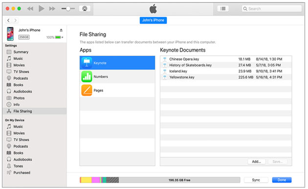 how to access iphone files on pc via itunes