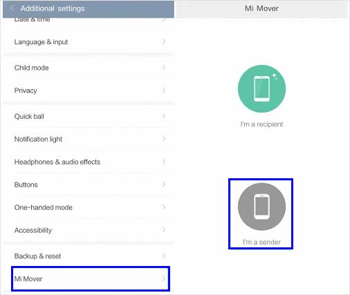 how to transfer data from mi to mi via mi mover