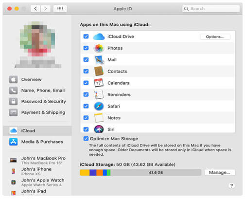 see what is stored on icloud on mac