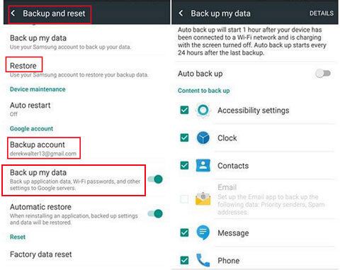 transfer data from motorola to samsung via google