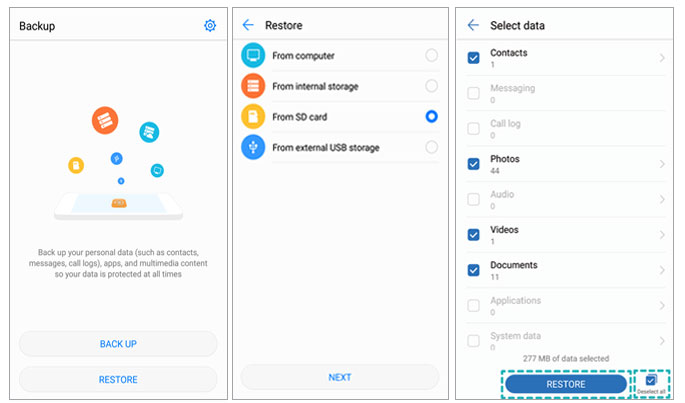 how to retrieve deleted messages on huawei phone via phone backup app