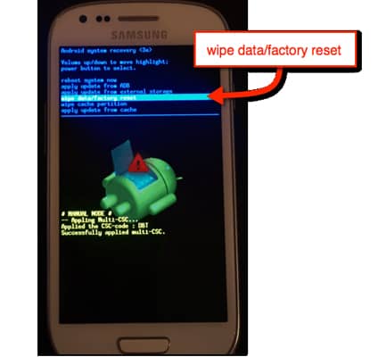 How can you factory reset an Android device?