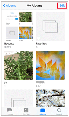 how to delete albums on iphone via photos - edit