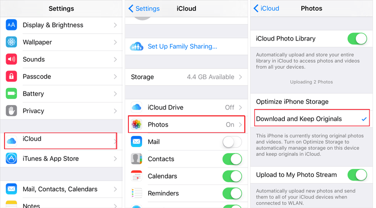 change iphone photo settings to fix iphone photos can't be exported problem