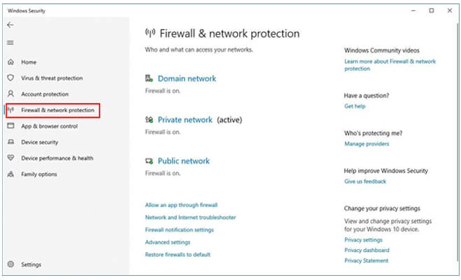 disable firewall to fix onedrive not syncing issue