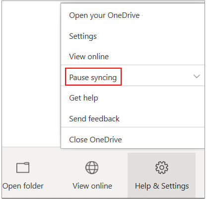 relocate files to solve onedrive not syncing issue
