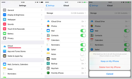 how to delete all contacts on iphone via icloud settings