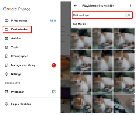 upload folders if google photo backup stuck