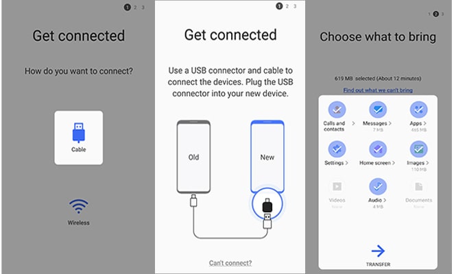 how to transfer data from samsung to samsung using usb cable