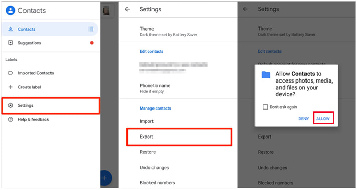 how to transfer contacts to new phone via google contacts