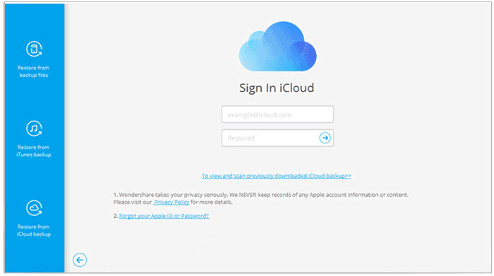 sign in to your icloud account to access icloud contacts