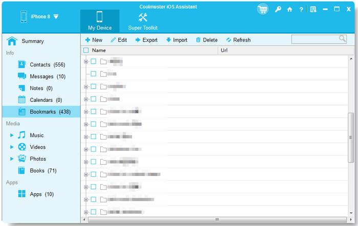 import bookmarks from computer to idevice