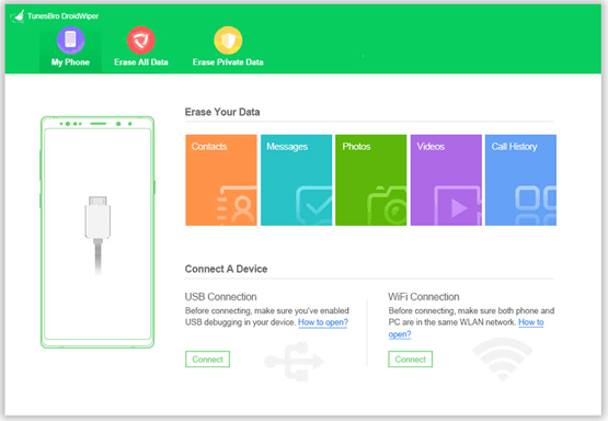 android data eraser software - tunesbro droidwiper