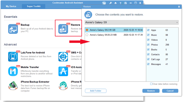 how to transfer data from huawei to samsung using backup and restore