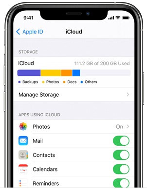 a photo of icloud backup storage