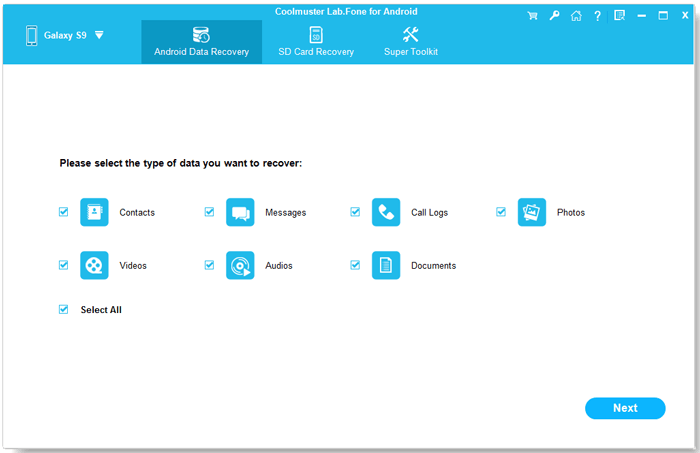 choose the files you want to recover