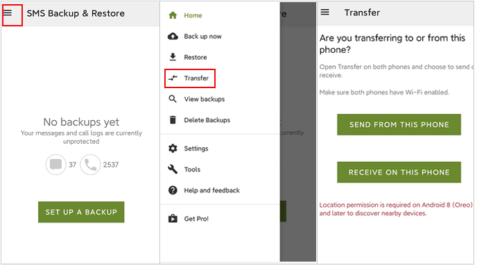how to transfer call logs from android to android via sms backup and restore app