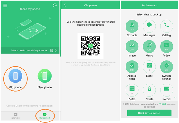 iphone to vivo data transfer via easyshare