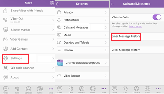 how to send viber message to email