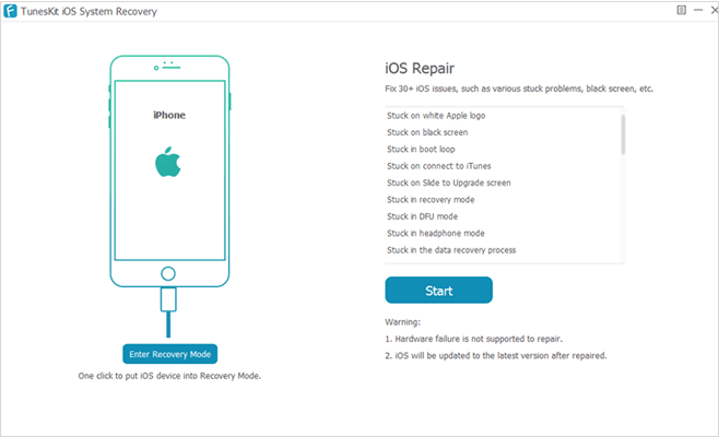 tunesKit ios system recovery