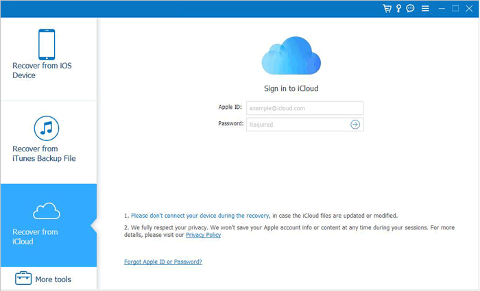 log in icloud account