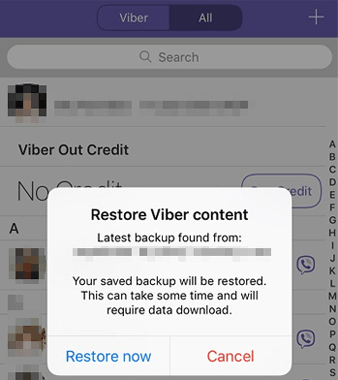 restore viber backup on iphone by reinstalling