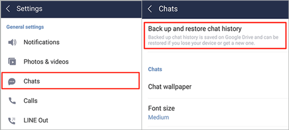 And chat backup history line restore Backup and