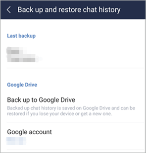 back up line chat on google drive