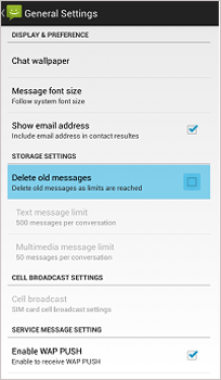 check sms settings to fix my text messages disappeared on my android issue