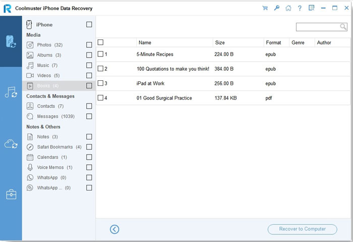 recover books from idevice